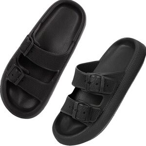 Unisex Double Buckle Adjustable EVA Slide Slippers